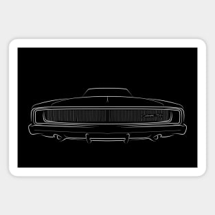 1968 Dodge Charger R/T - front stencil, white Magnet